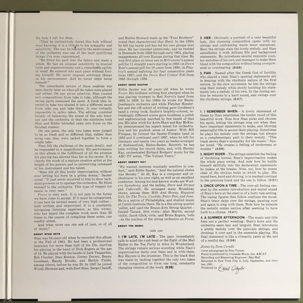 Stan Getz / Eddie Sauter / Hershy Kay - Focus (LP, Album)