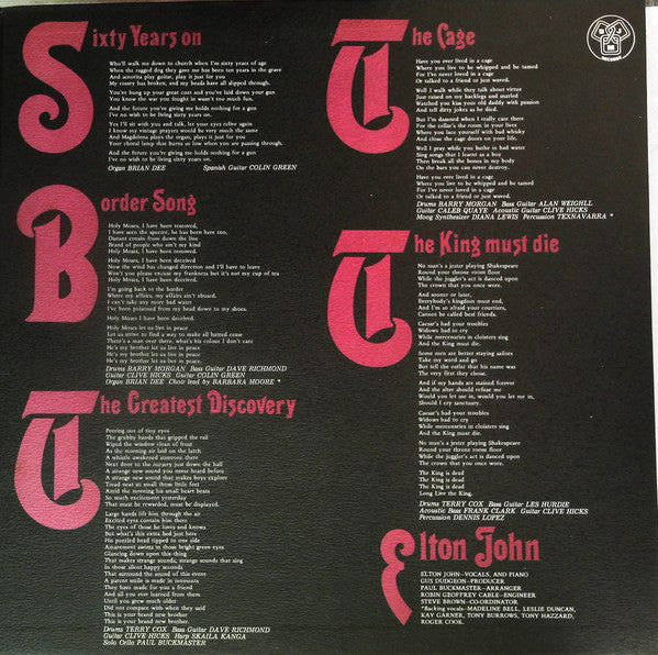 Elton John - Elton John (LP, Album, Tex)