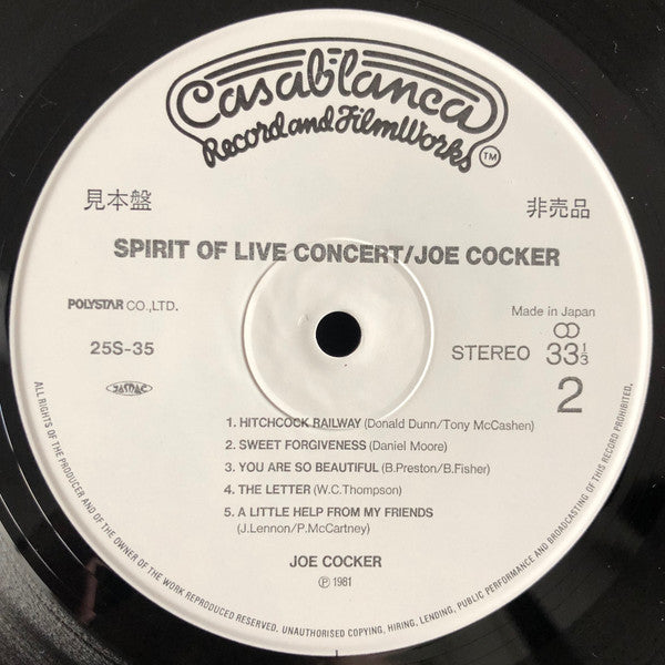 Joe Cocker - Spirit Of Live Concert (不死鳥の如く) (LP, Album, Promo)