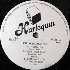 Blanche Calloway - 1931 (LP, Comp, Mono)
