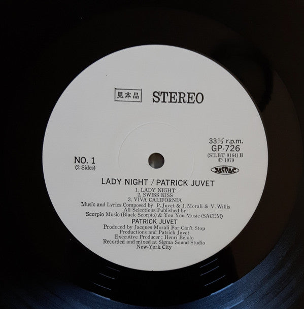 Patrick Juvet - Lady Night (LP, Album, Promo)