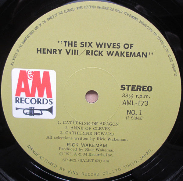 Rick Wakeman - The Six Wives Of Henry VIII (LP, Album, 1st)
