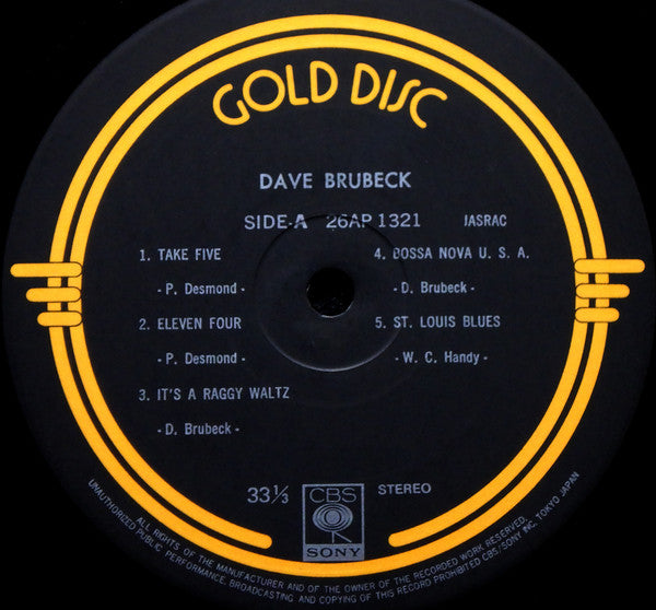 Dave Brubeck - Gold Disc (LP, Comp, RE)