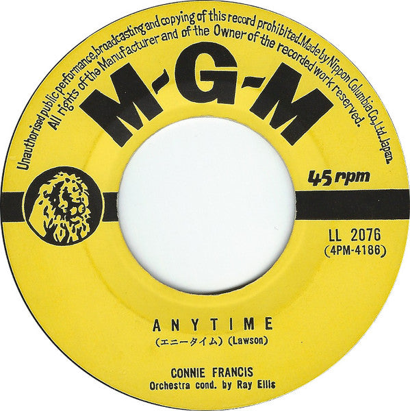 Connie Francis - Tennessee Waltz / Anytime (7"", Single)