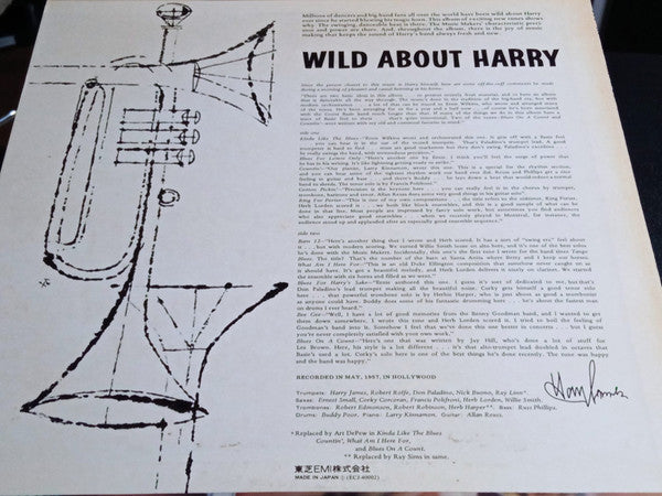 Harry James And His Orchestra - Wild About Harry! (LP, Album, Mono)