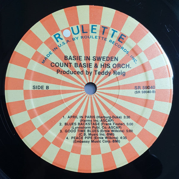 Count Basie Orchestra - Basie In Sweden(LP, Album, RE)