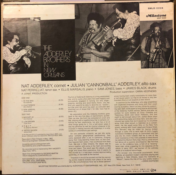 Cannonball Adderley - The Adderley Brothers In New Orleans (LP, Album)
