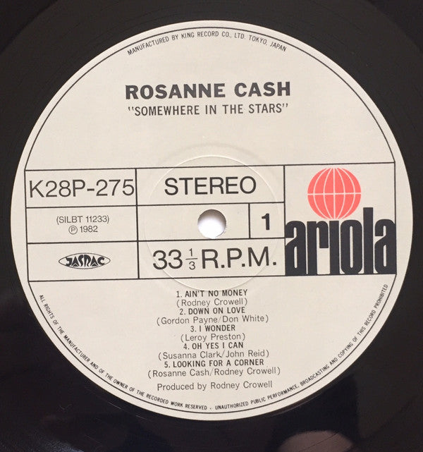 Rosanne Cash - Somewhere In The Stars (LP, Album, RE)