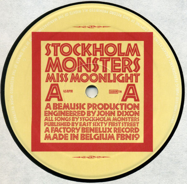 Stockholm Monsters - Miss Moonlight (12"", Single)