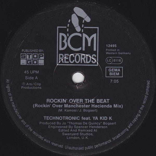 Technotronic Featuring Ya Kid K - Rockin' Over The Beat (12"", Maxi)