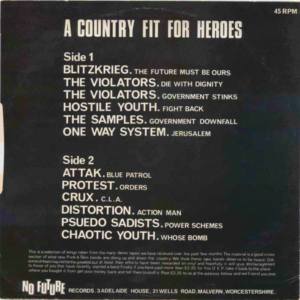 Various - A Country Fit For Heroes (12"", EP, Comp, Gre)