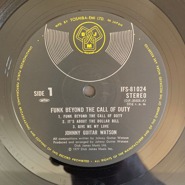 Johnny Guitar Watson - Funk Beyond The Call Of Duty (LP, Album)