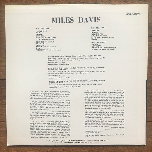 Miles Davis - Volume 2 (LP, Comp, Mono, RE)