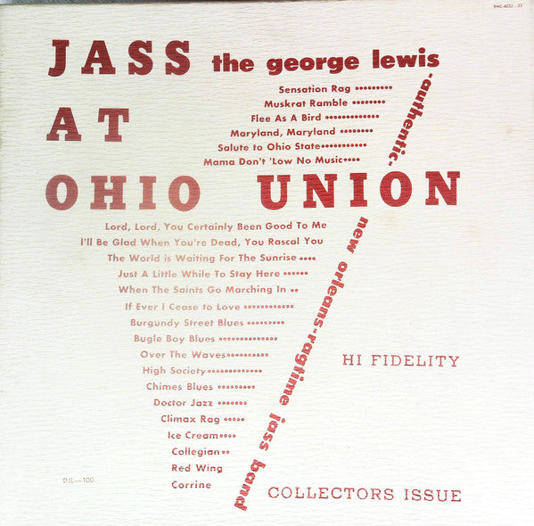 George Lewis' Ragtime Band - Jass At The Ohio Union(2xLP, Box)