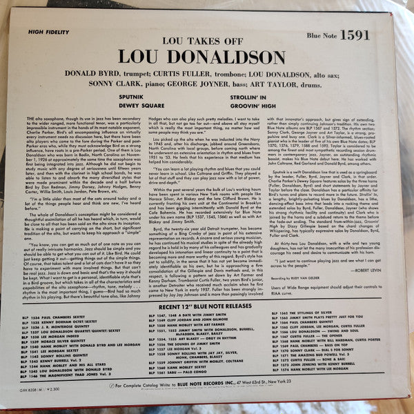 Lou Donaldson - Lou Takes Off (LP, Album, Mono, Promo, RE)