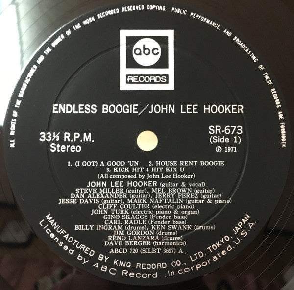 John Lee Hooker - Endless Boogie (2xLP, Album, Gat)