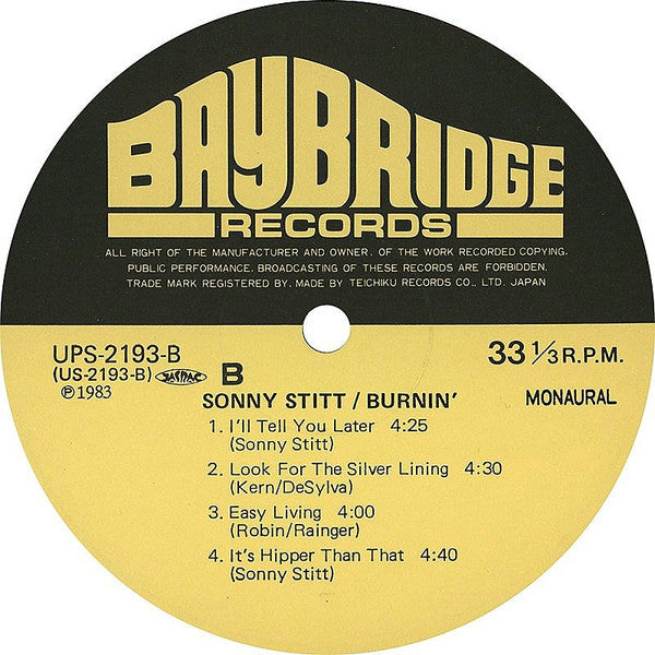 Sonny Stitt - Burnin' (LP, Album, Mono, RE)