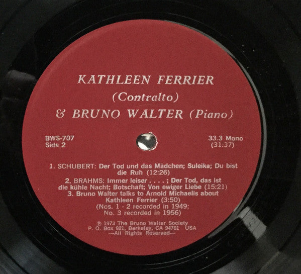 Kathleen Ferrier - In Recital Schumann Schubert & Brahms (LP, Mono)