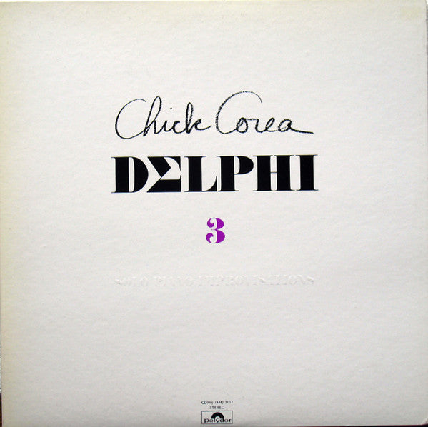 Chick Corea - Delphi 3 Solo Piano Improvisations (LP, Album)