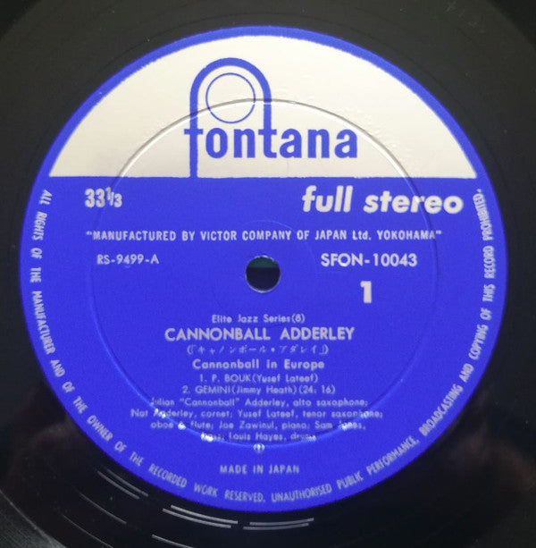 Cannonball Adderley Sextet - Cannonball Adderley In Europe ! / Nipp...
