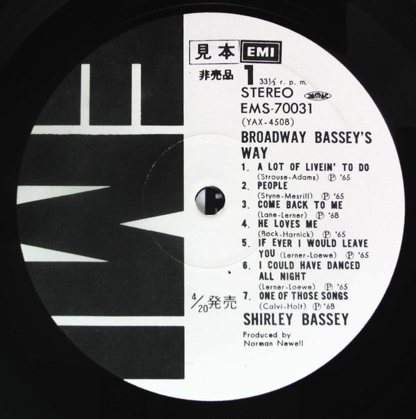 Shirley Bassey - Broadway Bassey's Way (LP, Comp, Promo)