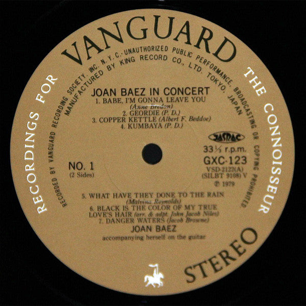 Joan Baez - In Concert (LP, Album, RE)
