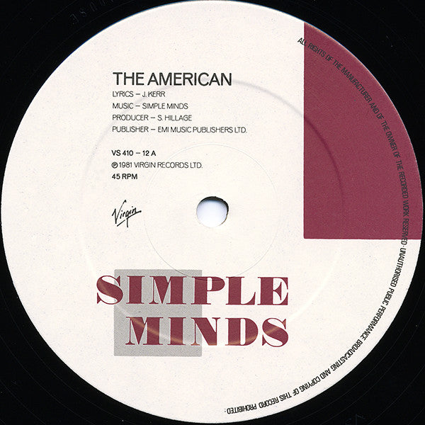 Simple Minds - The American (12"", Single)