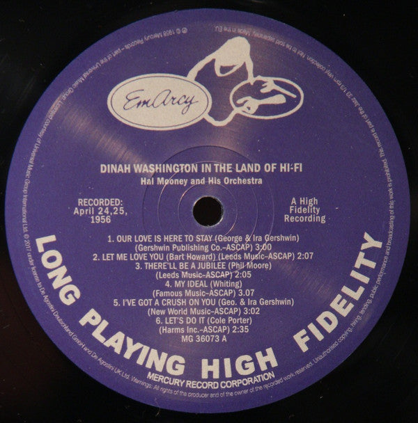 Dinah Washington - In The Land Of Hi-Fi (LP, Album, RE, 180)