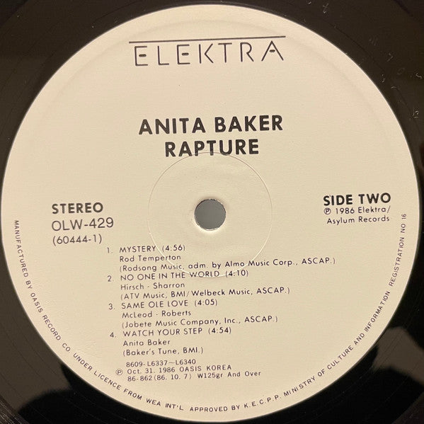 Anita Baker - Rapture (LP, Album)