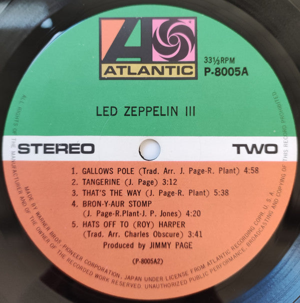 Led Zeppelin - Led Zeppelin III (LP, Album, sti)