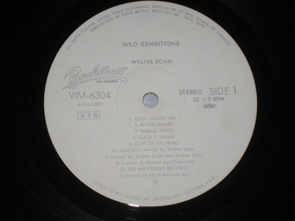 Walter Egan - Wild Exhibitions (LP, Album, Promo)