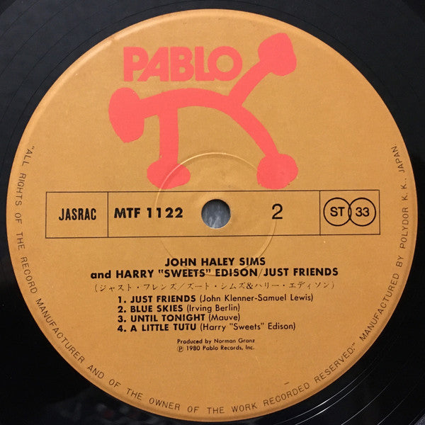 John Haley Sims*, Harry Sweets Edison* - Just Friends (LP, Album)
