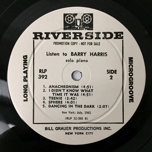 Barry Harris (2) - Listen To Barry Harris . . . Solo Piano(LP, Albu...