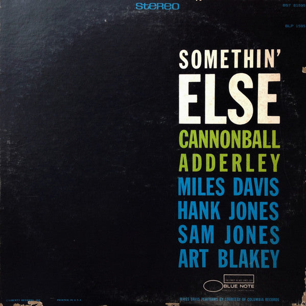 Cannonball Adderley - Somethin' Else = サムシン・エルス(LP, Album, RE)