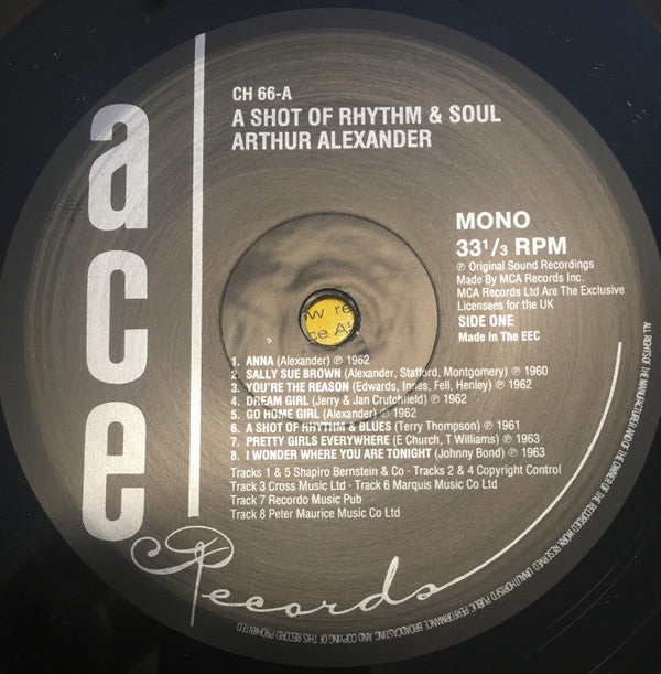 Arthur Alexander - A Shot Of Rhythm And Soul (LP, Comp, RP, Son)