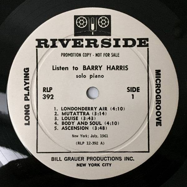 Barry Harris (2) - Listen To Barry Harris . . . Solo Piano(LP, Albu...
