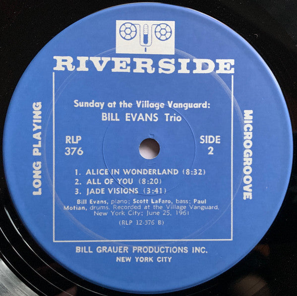 The Bill Evans Trio - Sunday At The Village Vanguard(LP, Album, Mon...