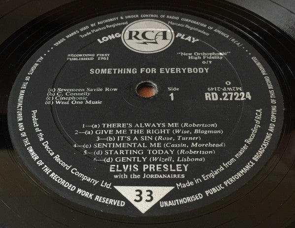 Elvis Presley - Something For Everybody (LP, Album, Mono)