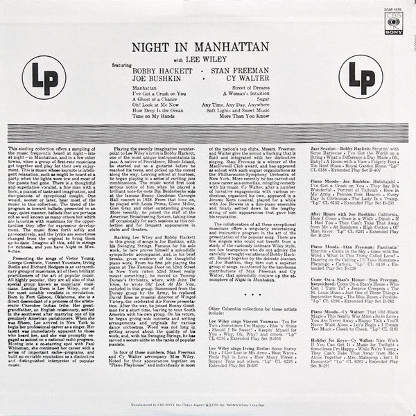 Lee Wiley - Night In Manhattan (LP, Album, Mono, RE)