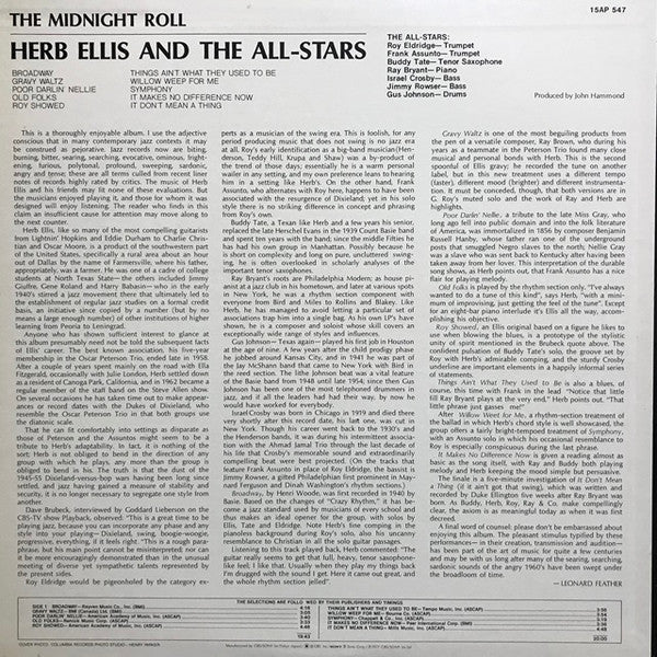 Herb Ellis And The All-Stars - The Midnight Roll (LP, Album, RE)