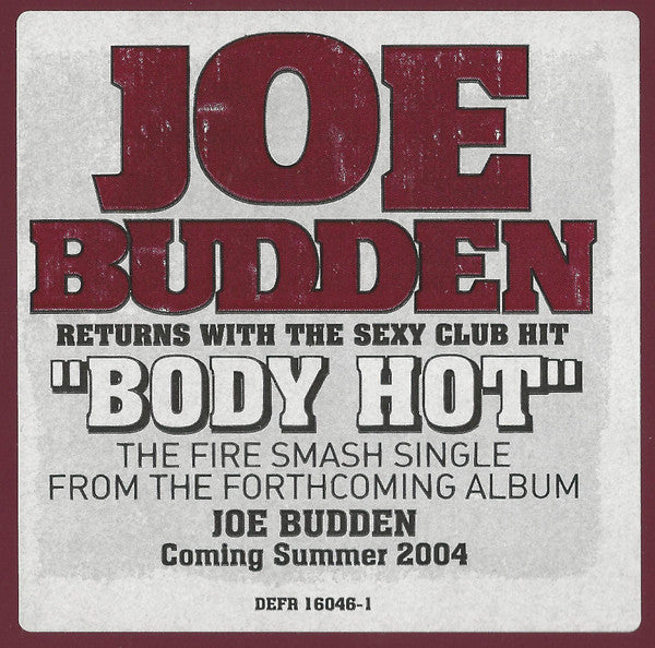 Joe Budden - Body Hot (12"", Promo)