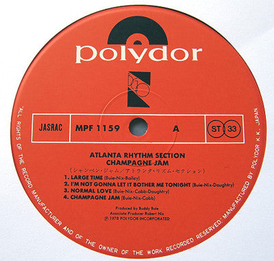 Atlanta Rhythm Section - Champagne Jam (LP, Album)