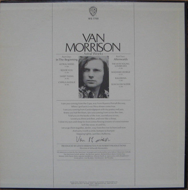 Van Morrison - Astral Weeks (LP, Album, RP, Cre)