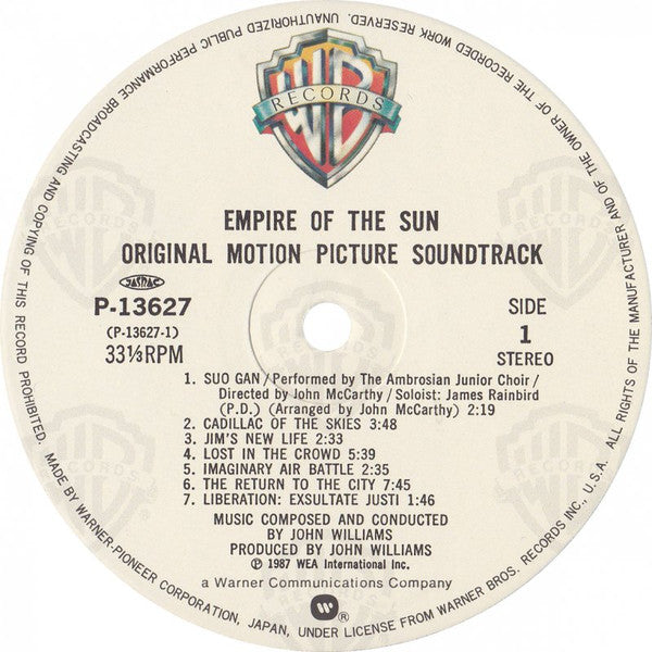 John Williams (4) - Empire Of The Sun (Original Motion Picture Soun...