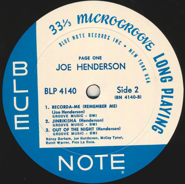 Joe Henderson - Page One (LP, Album, Mono, Ltd, RE)