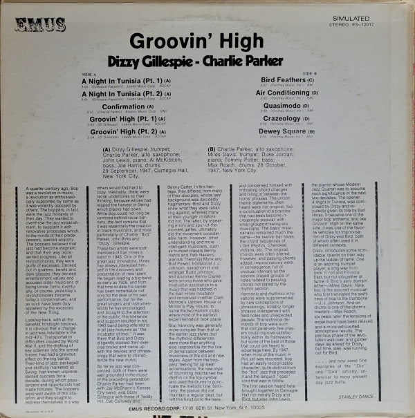 Dizzy Gillespie / Charlie Parker - Groovin' High (LP, Comp)