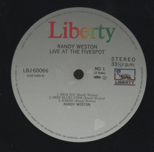 Randy Weston - Live At The Fivespot (LP, Album, RE)