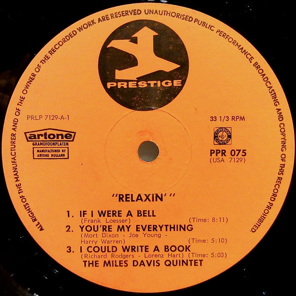 The Miles Davis Quintet - Relaxin' (LP, Album, Mono, RE)