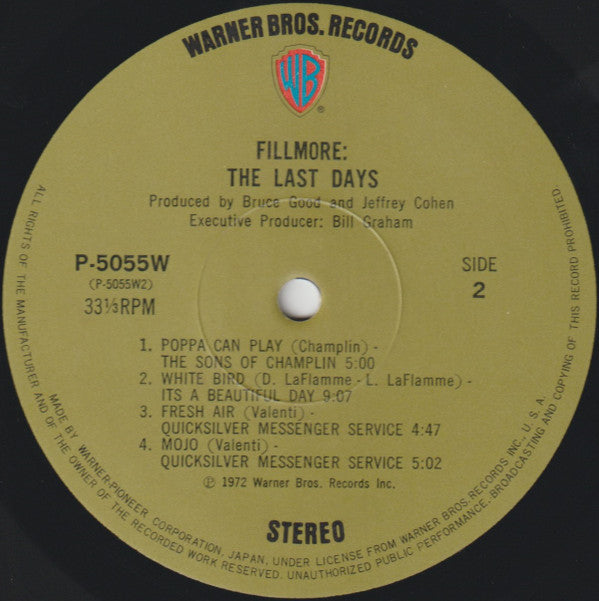 Various - Fillmore - The Last Days (3xLP + 7"" + Box)