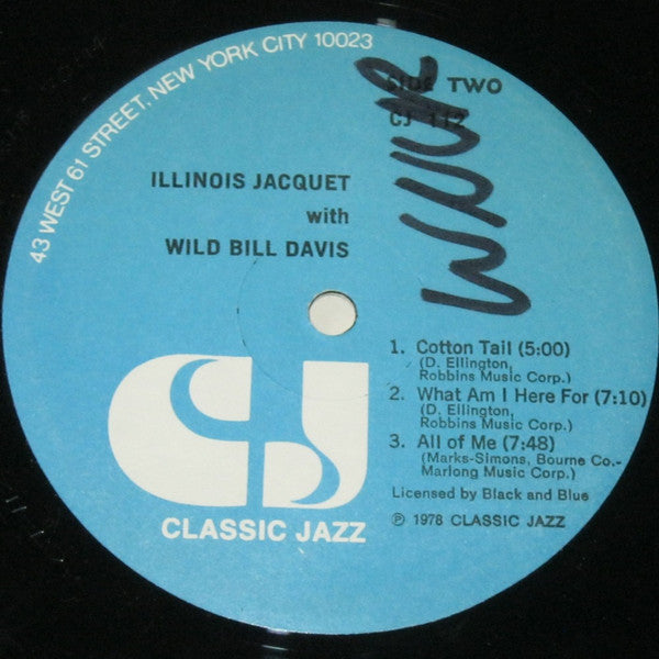 Illinois Jacquet - Illinois Jacquet With Wild Bill Davis(LP, Album)